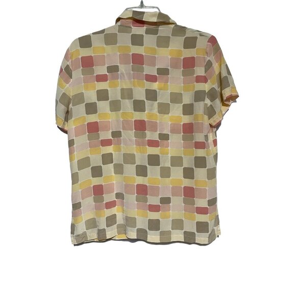 Vintage Josephine Chaus Women's Button Down Shirt Silk Blend Multicolor Size 8 - Picture 6 of 6